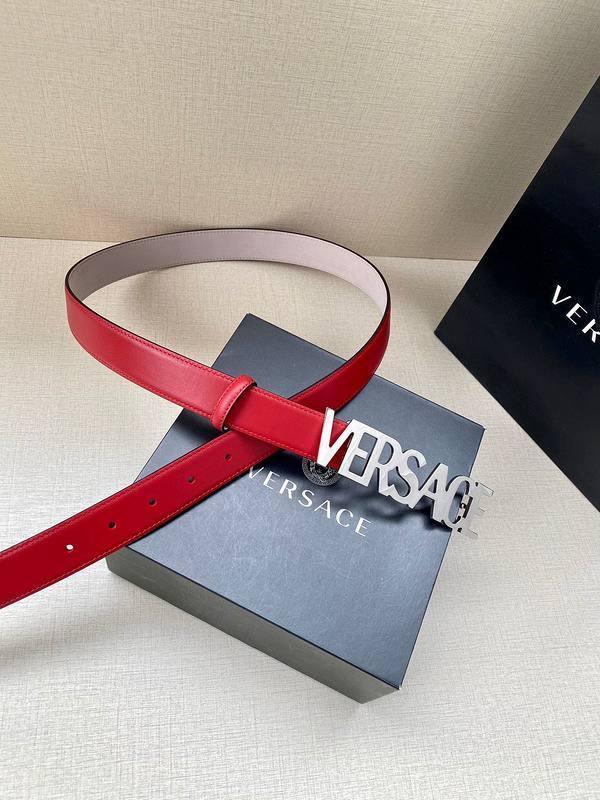 Versace Women's Leather Logo Decorated Buckle Belt Banlieue91
