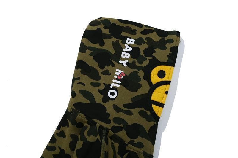 BAPE Sanrio Milo Hello Kitty Split Face 1st Camo Full Zip Hoodie A Bathing Ape Green Banlieue91