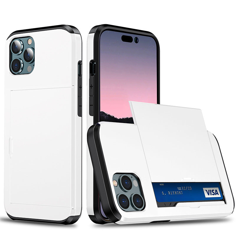 Applicable iphone 14 phone case Apple 13 slider insert card 2 in 1 anti-drop 12Pro wallet case XR V.I.P Digital Presence
