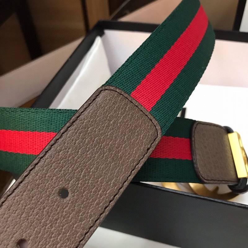 Gucci GG Marmont Web Belt Canvas and Leather 'Green/Red' Banlieue91