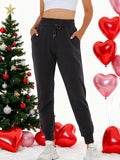 🖤 Women’s Fleece Sweatpants Jogger — Boyfriend Style (Solid Color)