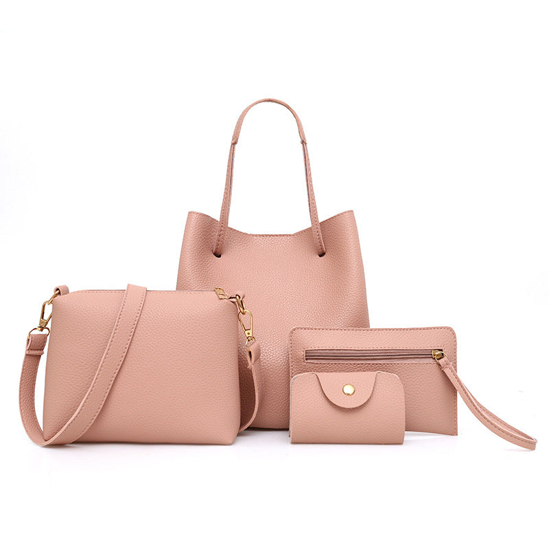 Fashionable Solid Color Mother-Daughter Bag Set (4 Pieces) Pi-Mart