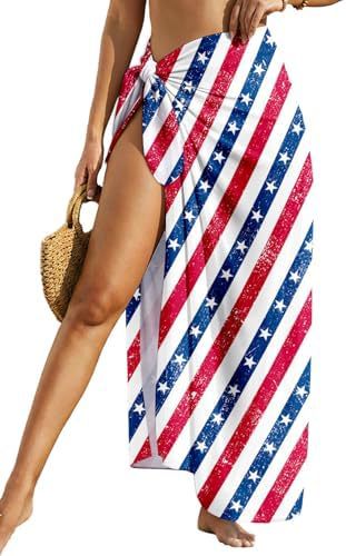 Sheer Chiffon High-Slit Swim Cover-Up Dress – Floral Print, One Size FitiqueFit