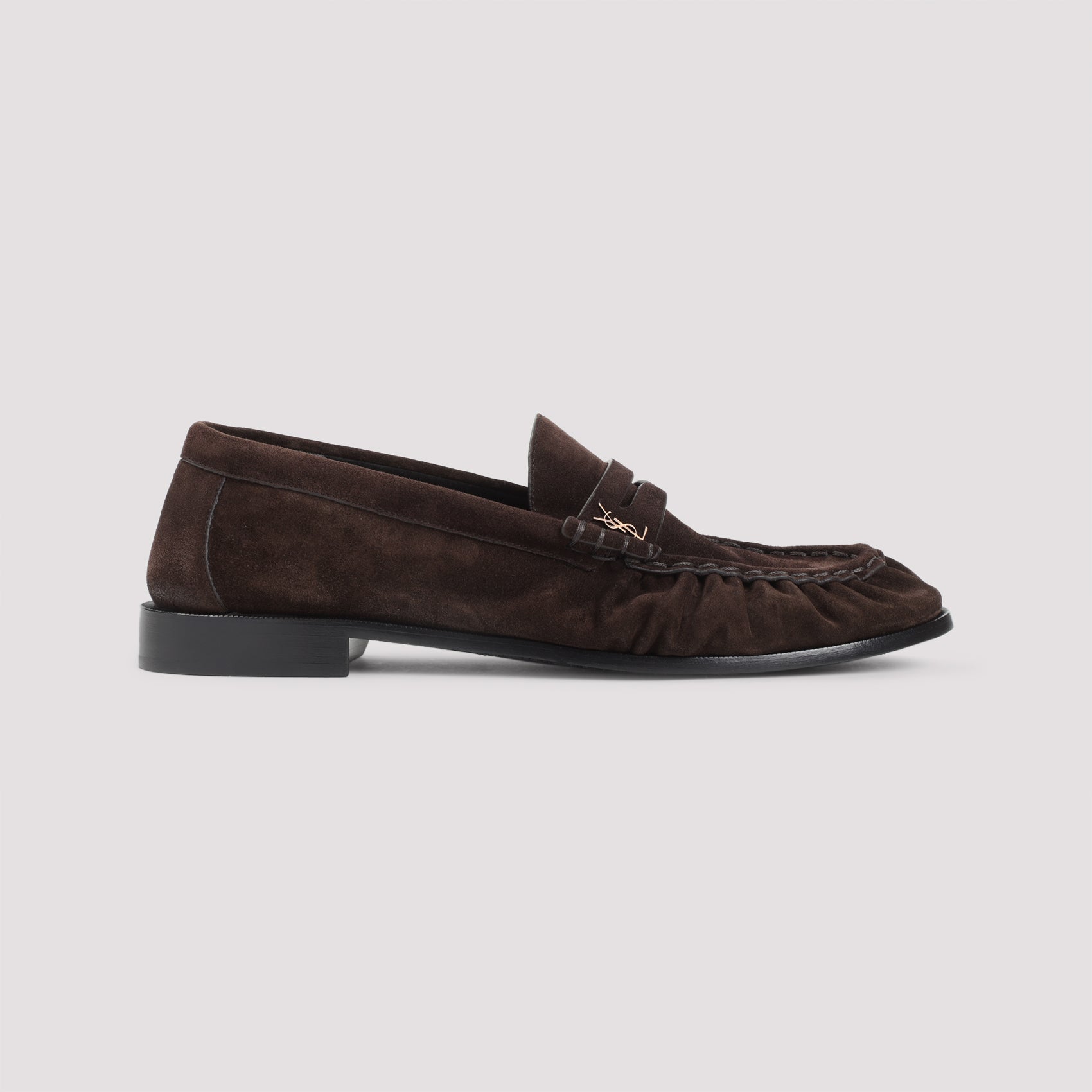 SAINT LAURENT Suede Loafers with Cassandre Detailing Banlieue91