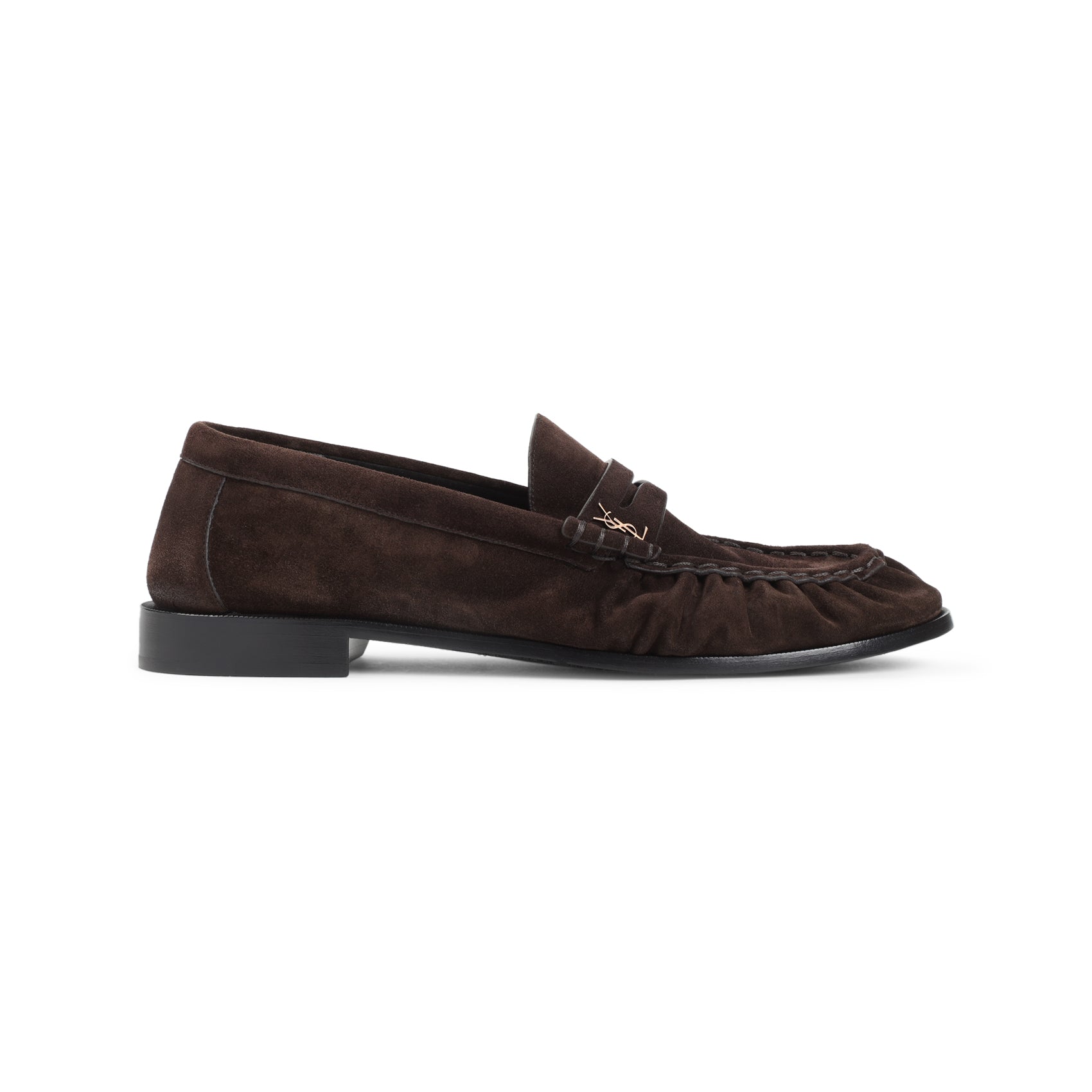 SAINT LAURENT Suede Loafers with Cassandre Detailing Banlieue91