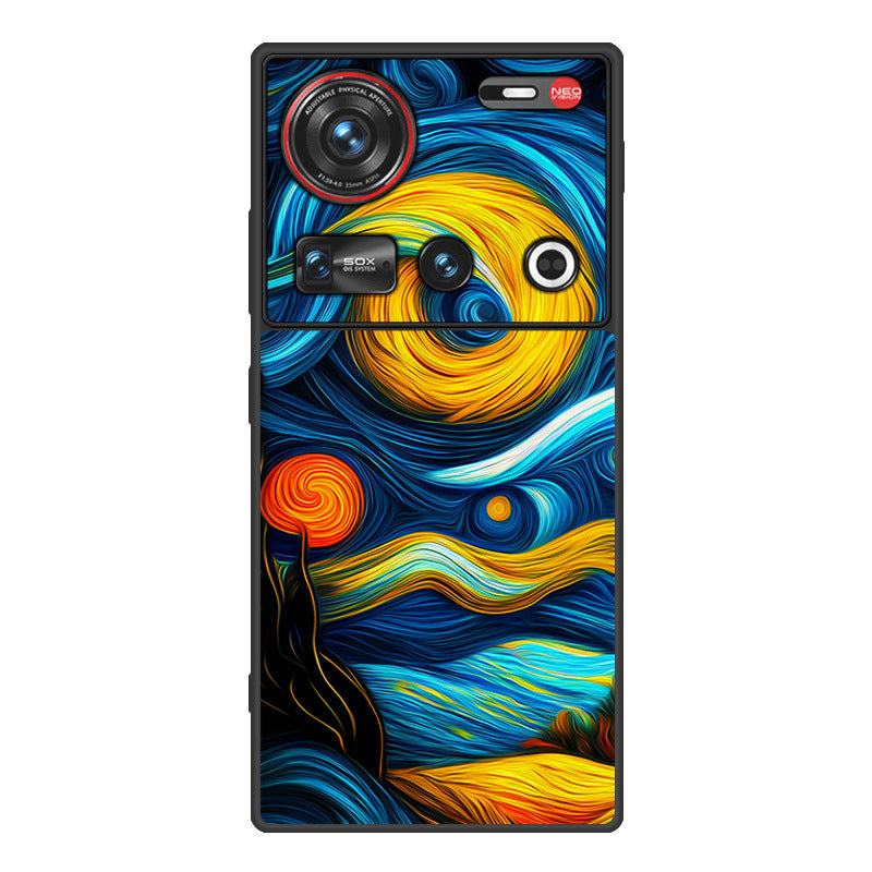 Nubia Z70Sultra Phone Case Leather Business Anti-drop Protective Cover Classic Starry Sky
