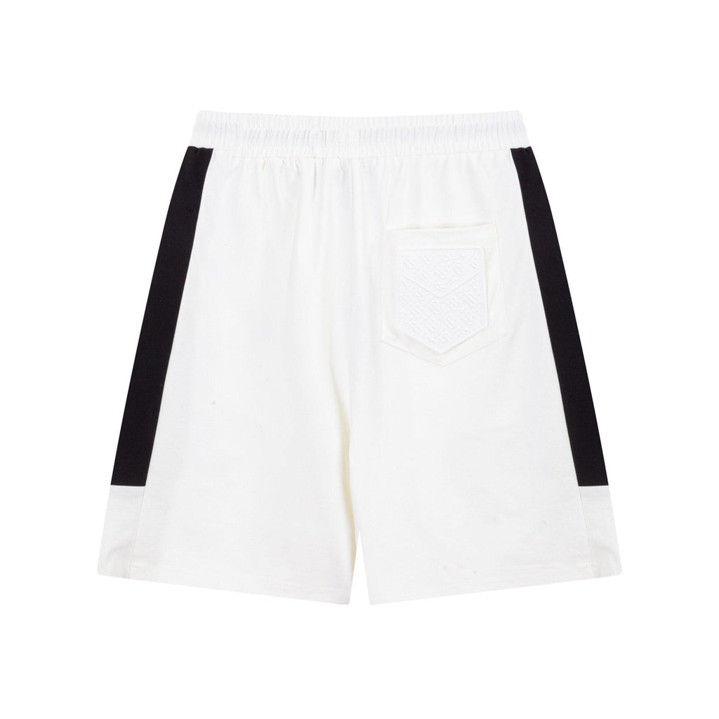 Burberry Men's Striped Cotton Knit Basketball Shorts 'White/Black' Banlieue91
