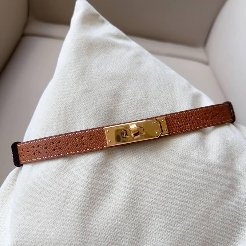 Hermes Men Gold Buckle Belt 'Brown' Banlieue91