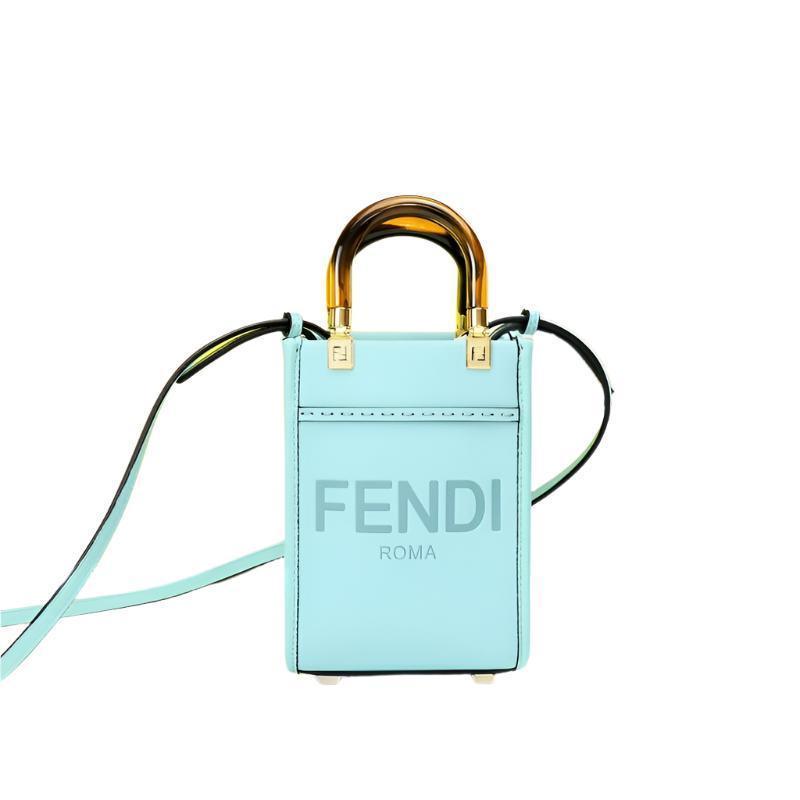 Fendi  Vitello King Plexiglass Logo Embossed Mini Fendi Sunshine Shopper Tote Banlieue91