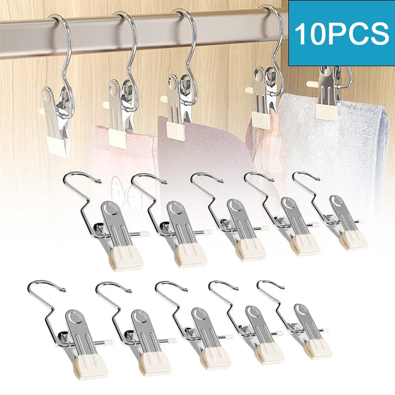10pcs Stainless Steel Clothespins Laundry Clothes Pegs With Hook Portable Hanging Clothes Clip Wardrobe Clothes Organizer Hanger V.I.P Digital Presence