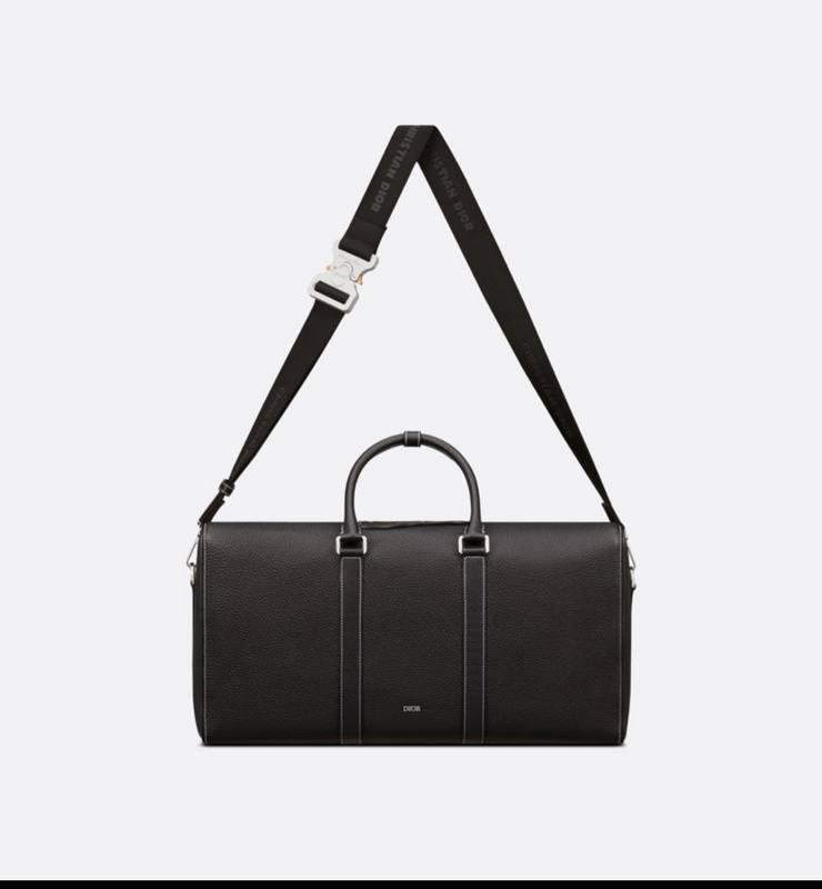 Dior Lingot 50 Duffle Bag In Black Grained Calfskin Banlieue91