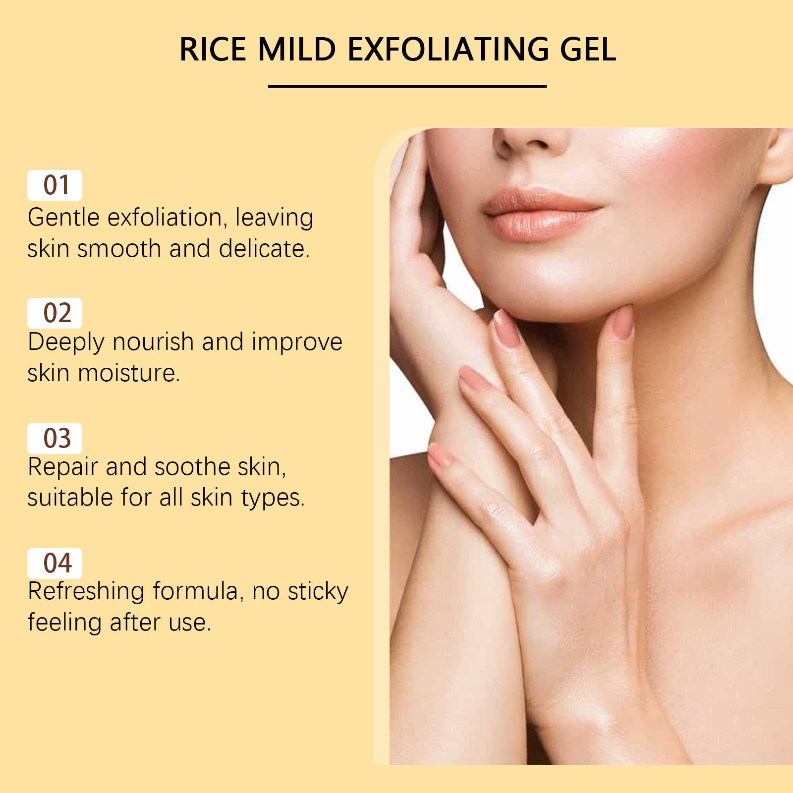 Oceaura Rice Face Cleansing Gel Tender Skin Gel Face Cleansing Body Care Gentle Tender Muscles