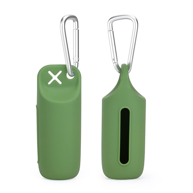 Silicone dog poop bag holder with dispenser, portable, hanging ring & storage case V.I.P Digital Presence