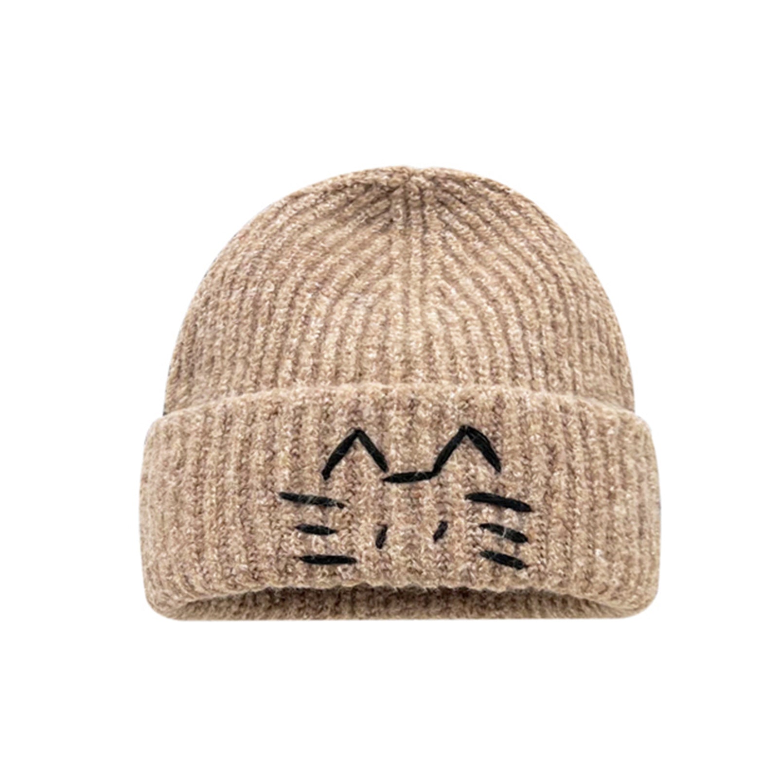 Women’s Cute Cat Line Design Knitted Hat – Warm Fall & Winter Beanie FitiqueFit