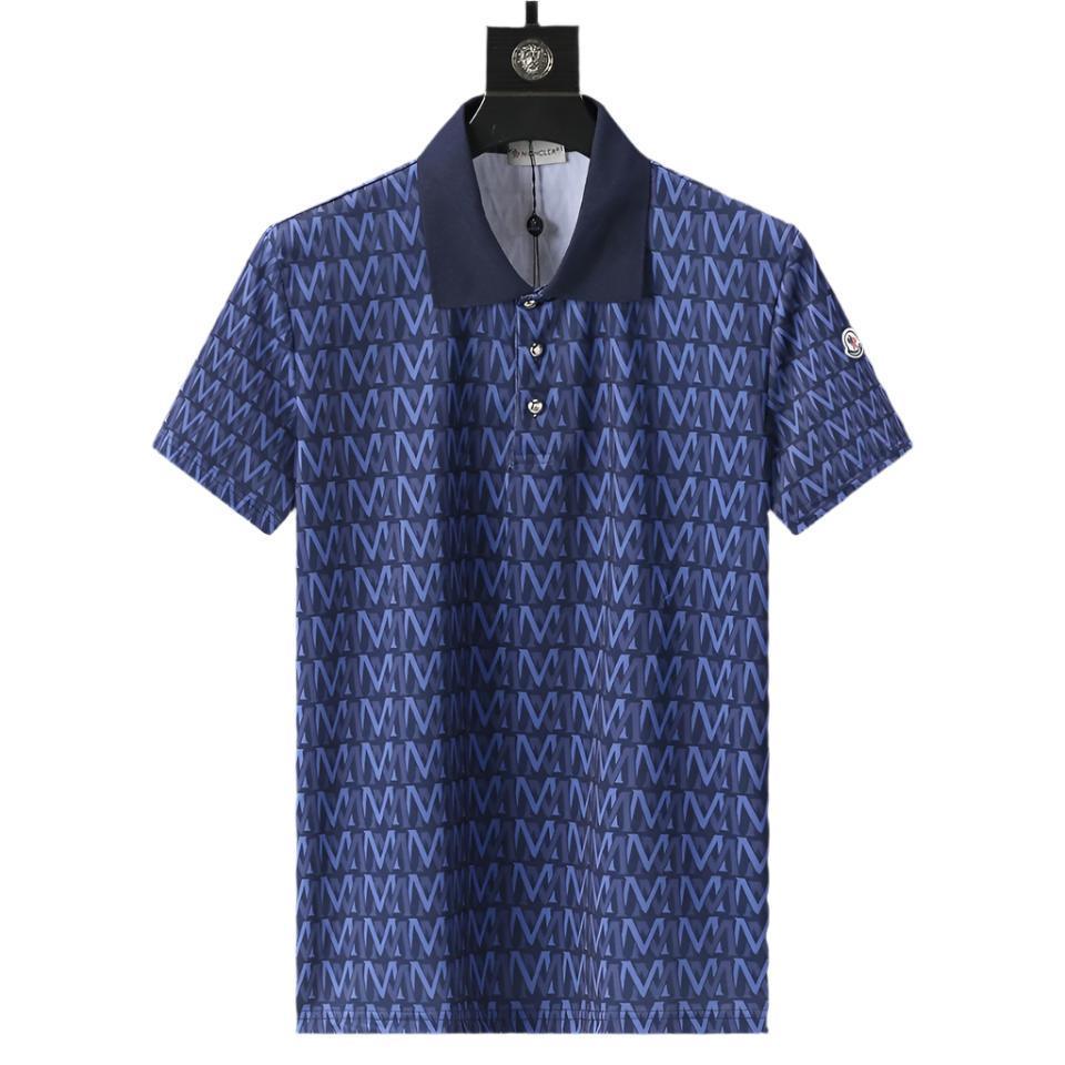 Moncler Blue T-Shirt with Collar Banlieue91