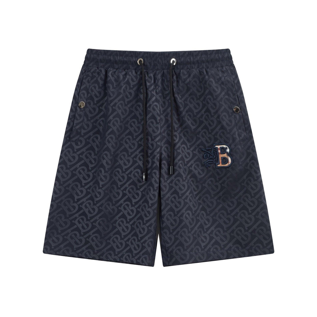 Burberry Men's Striped Cotton Knit Basketball Shorts 'Navy' Banlieue91