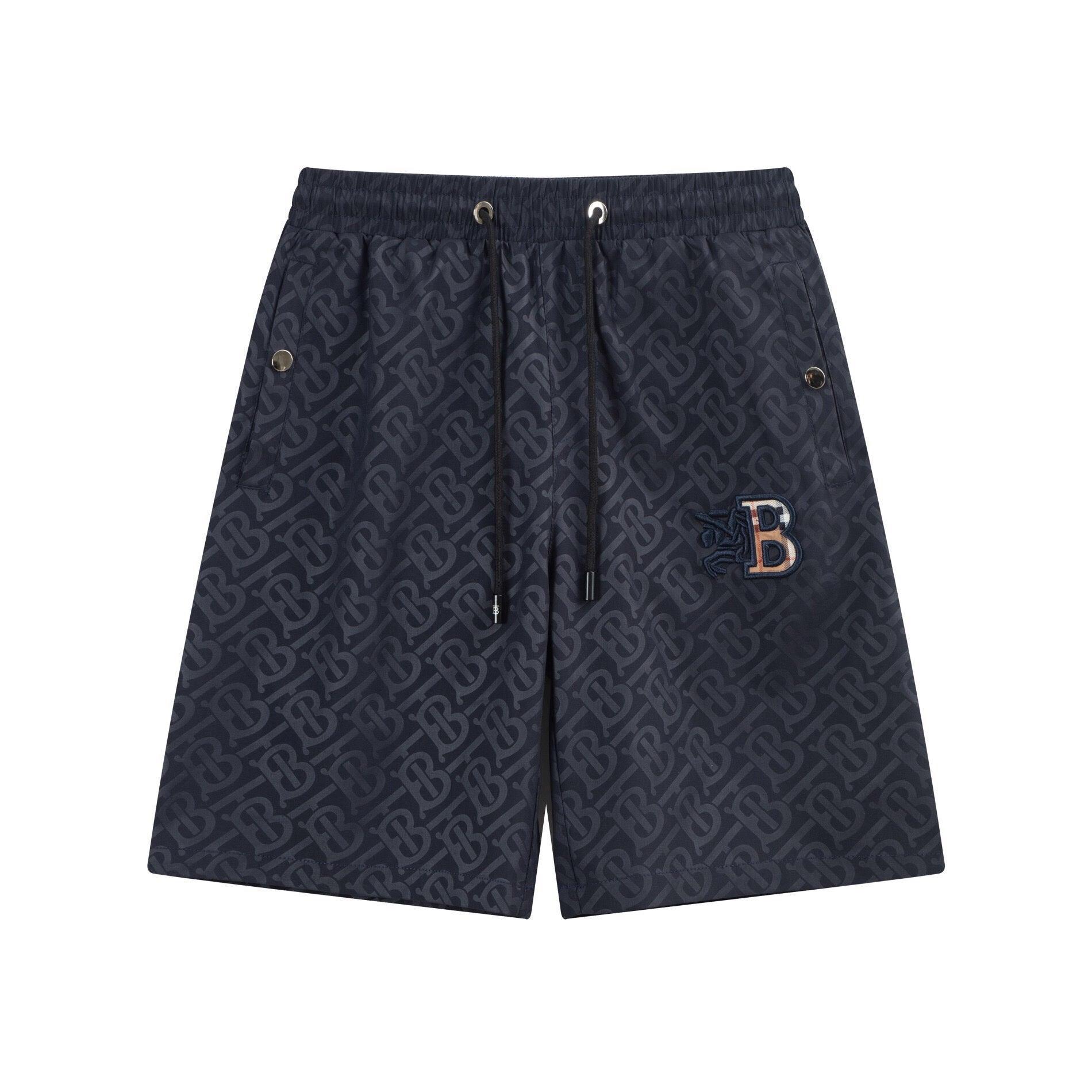 Burberry Men's Striped Cotton Knit Basketball Shorts 'Navy' Banlieue91