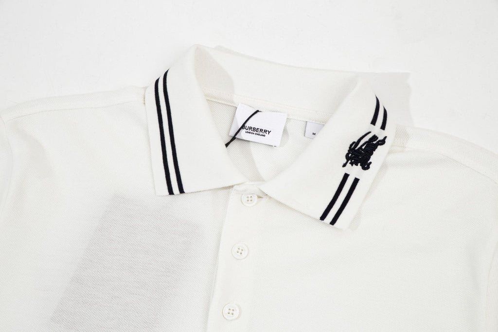 Burberry White T-Shirt With Collar Banlieue91