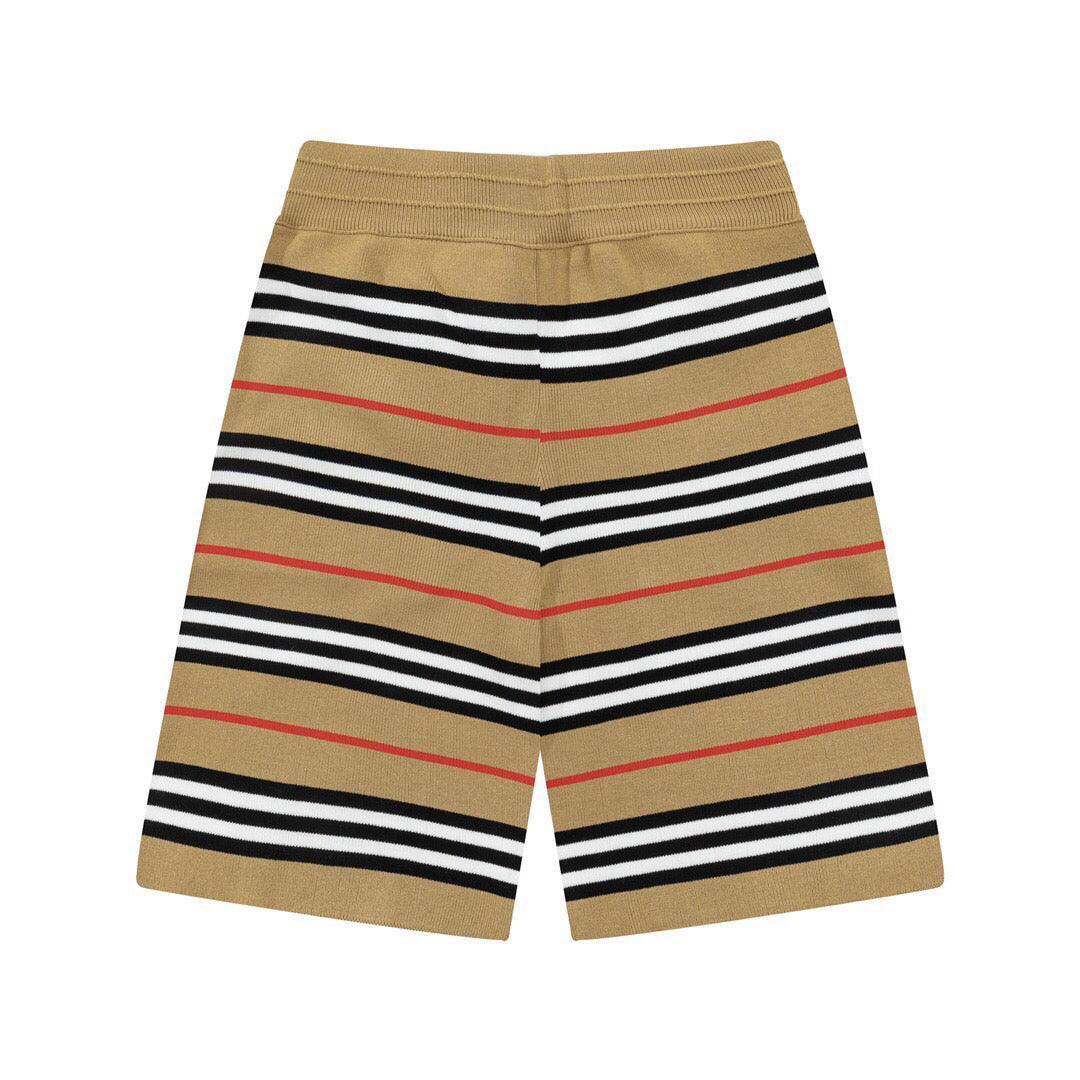 Burberry Men's Striped Cotton Knit Basketball Shorts 'Beige' Banlieue91