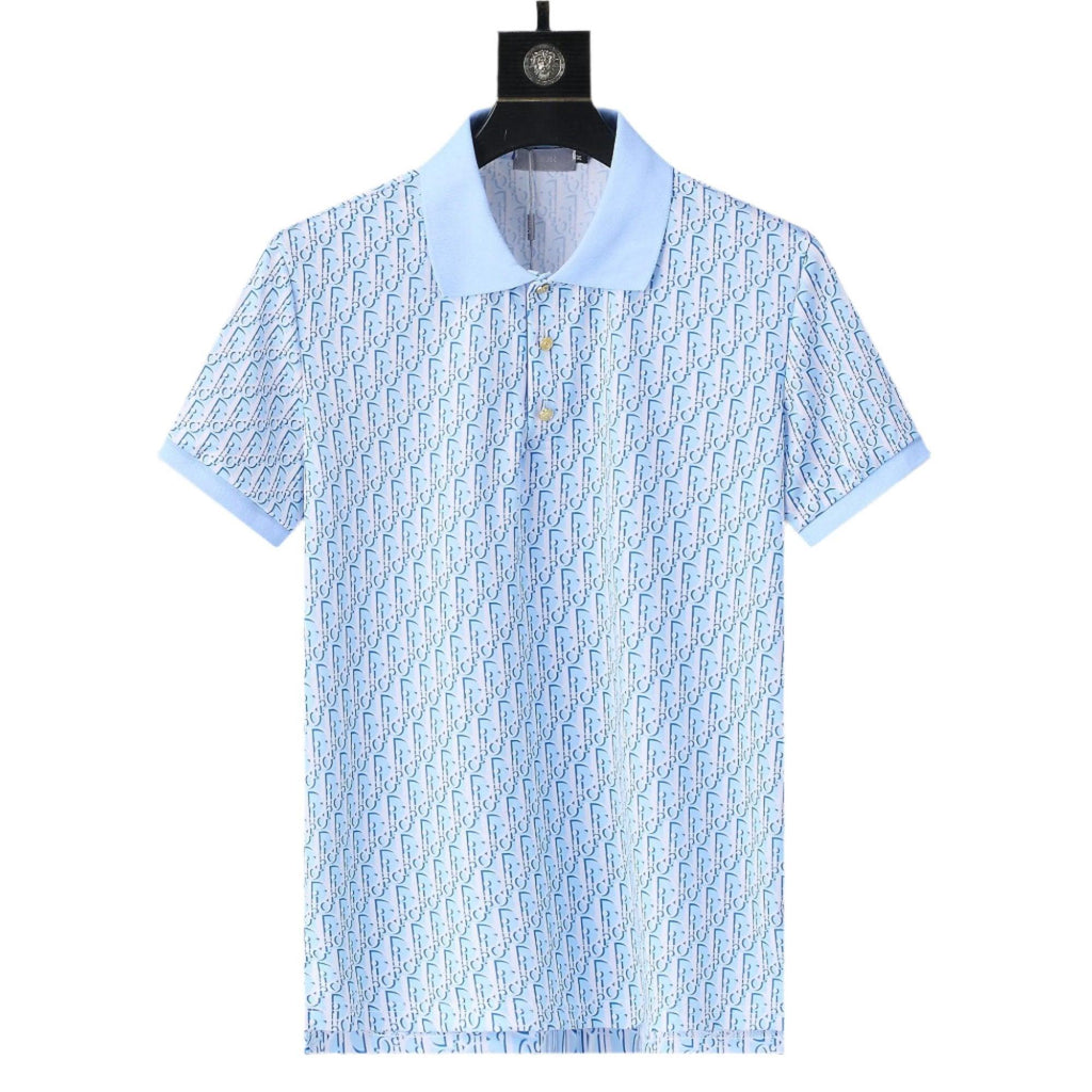 Dior Light Blue T-Shirt With Collar Banlieue91