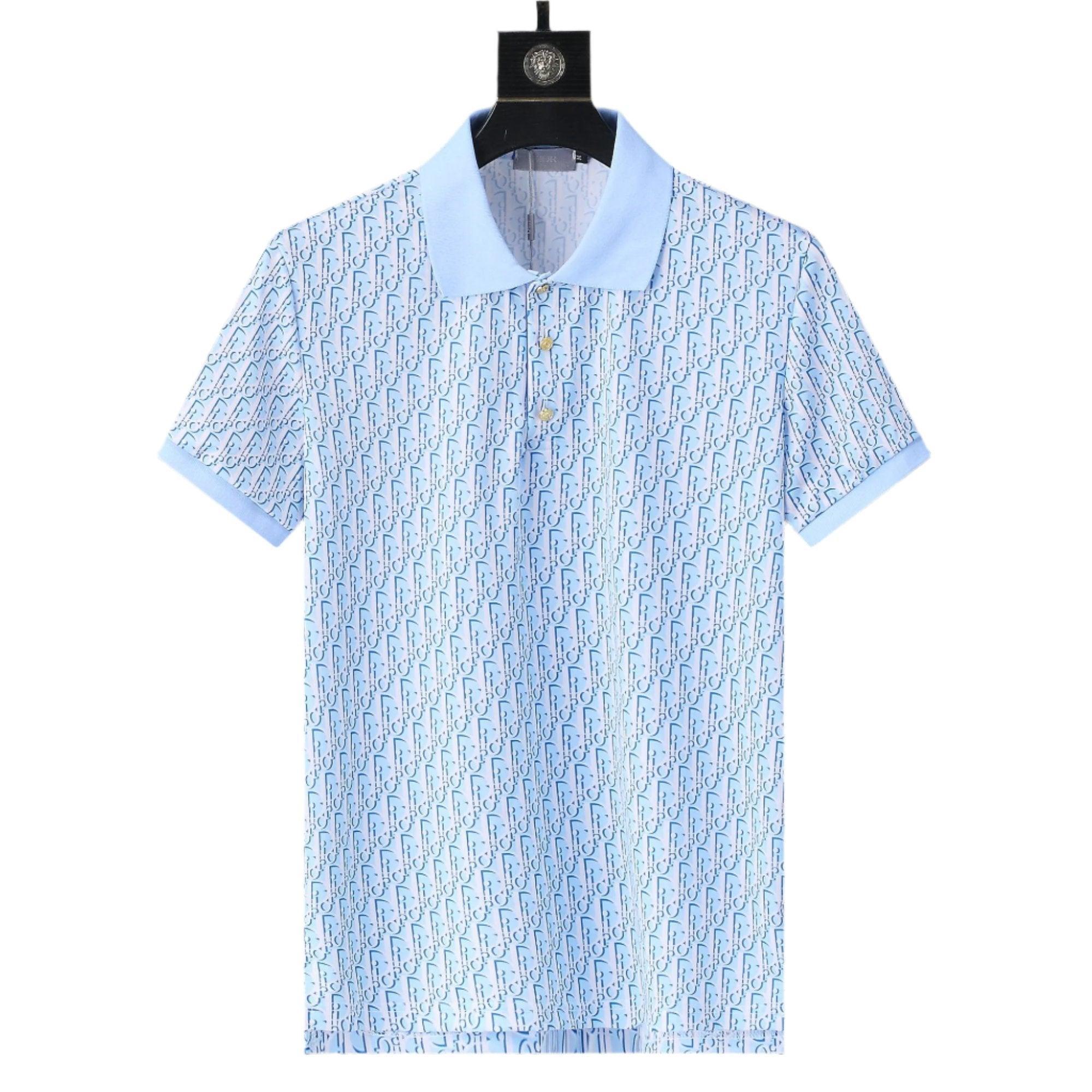 Dior Light Blue T-Shirt With Collar Banlieue91