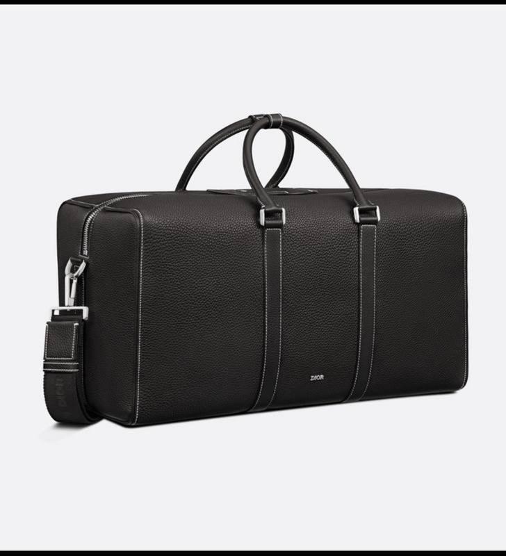 Dior Lingot 50 Duffle Bag In Black Grained Calfskin Banlieue91