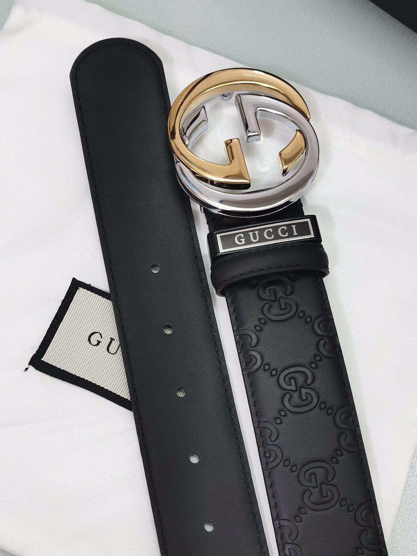 GUCCI Embellished coated-canvas and leather belt 'Black' Banlieue91