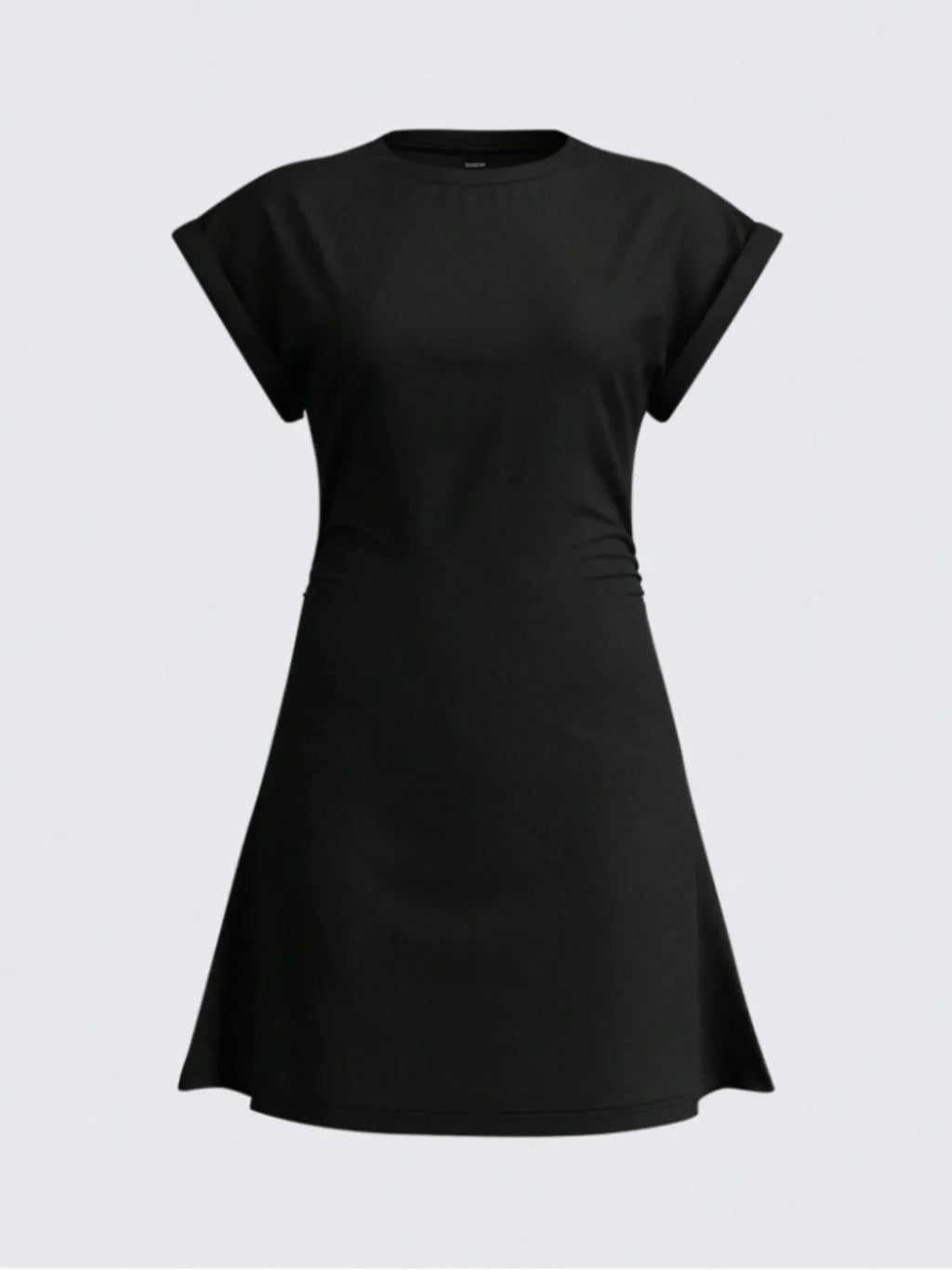 Round Neck Short Sleeve Mini Tee Dress