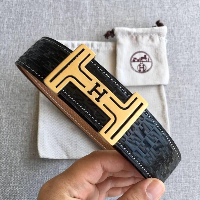 Hermes Men Gold Buckle Belt 'Black' Banlieue91