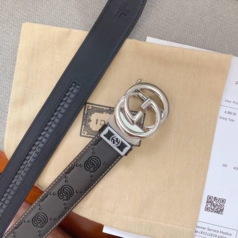 GUCCI Embellished coated-canvas and leather belt 'Black' Banlieue91