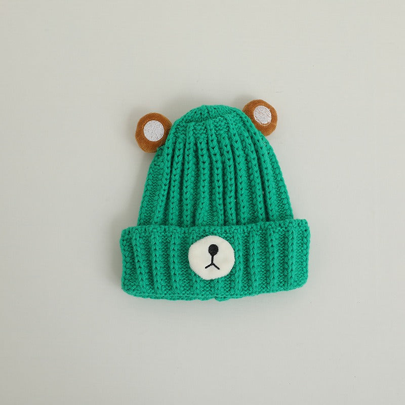 Autumn and winter children warm knitted hat cute bear candy color woolen hat Korean male and female baby warm hat trend V.I.P Digital Presence