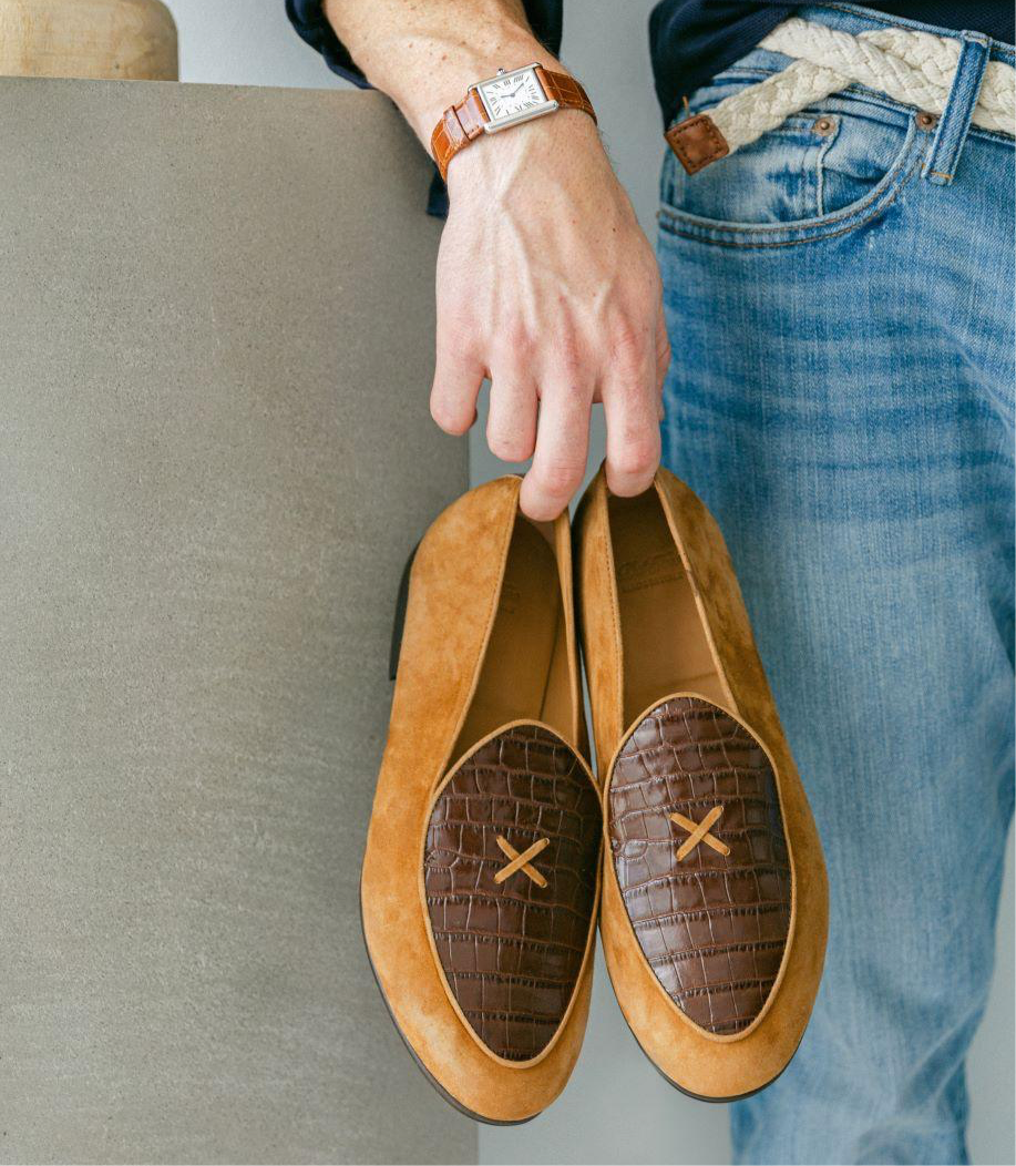 Men's Cognac Croc Milano Loafer Del Toro Shoes