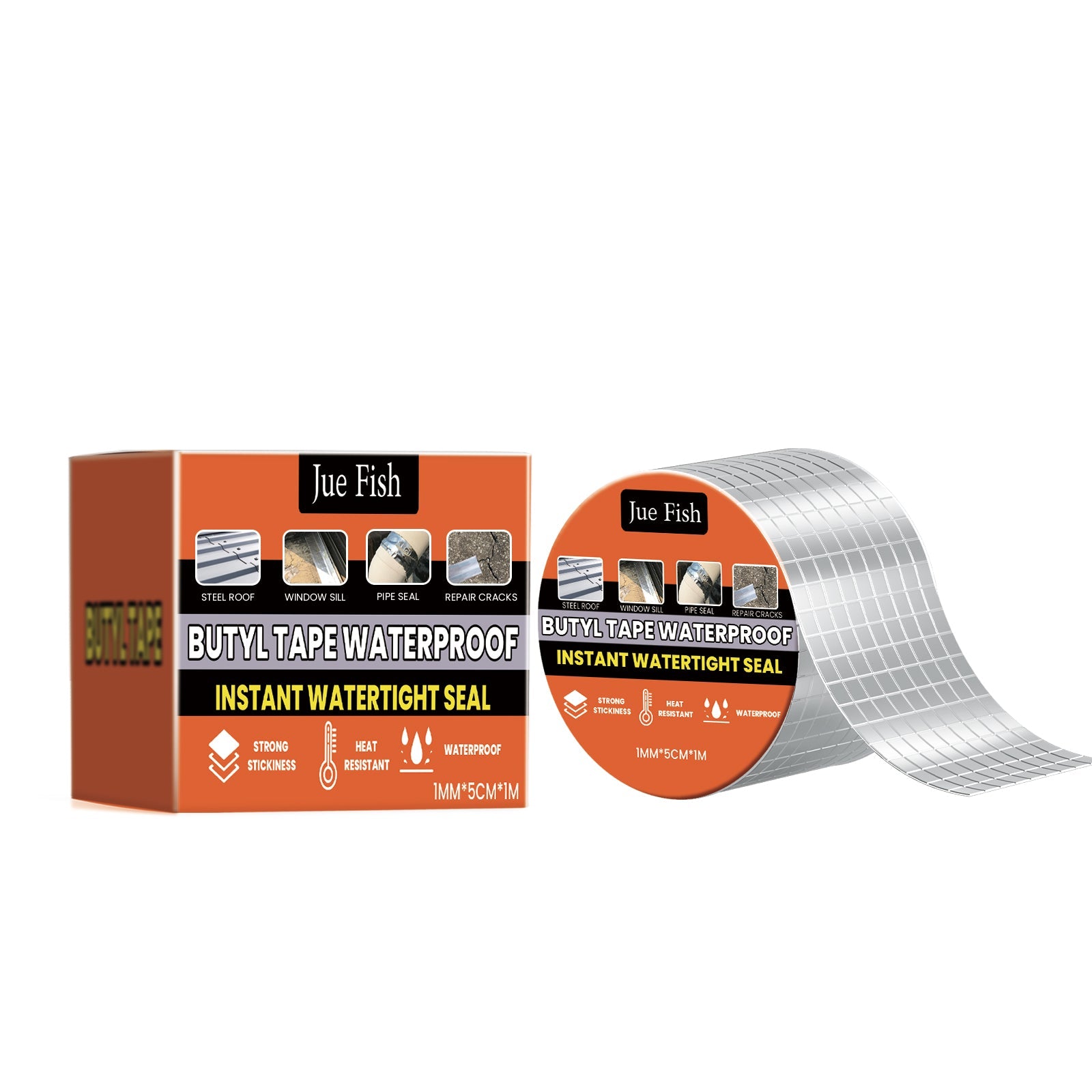 Waterproof Butyl Tape, Roof Repair Leakage Plugging Moisture-Proof High-Stick Self-Adhesive Aluminum Foil Waterproof Roll