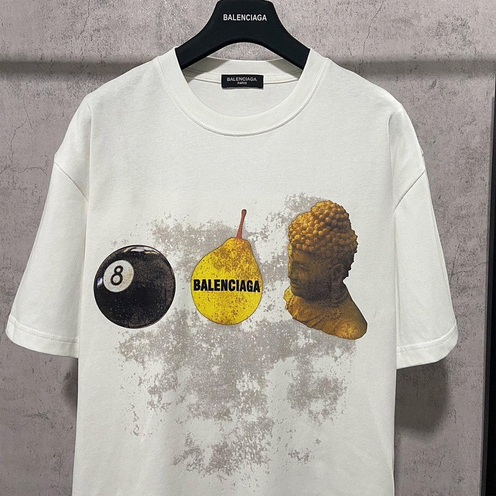 Balenciaga Cream T-Shirt Without Collar Banlieue91