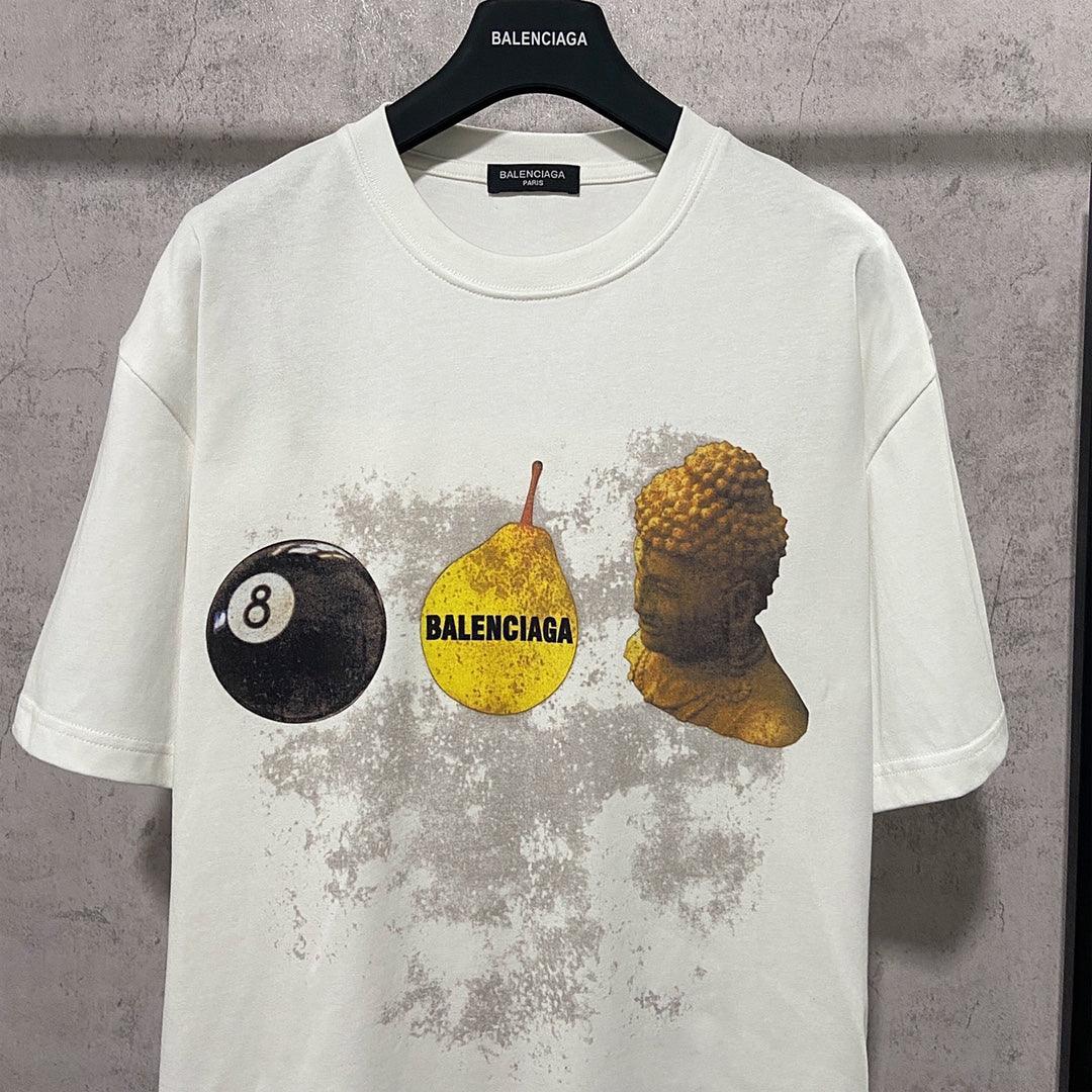 Balenciaga Cream T-Shirt Without Collar Banlieue91