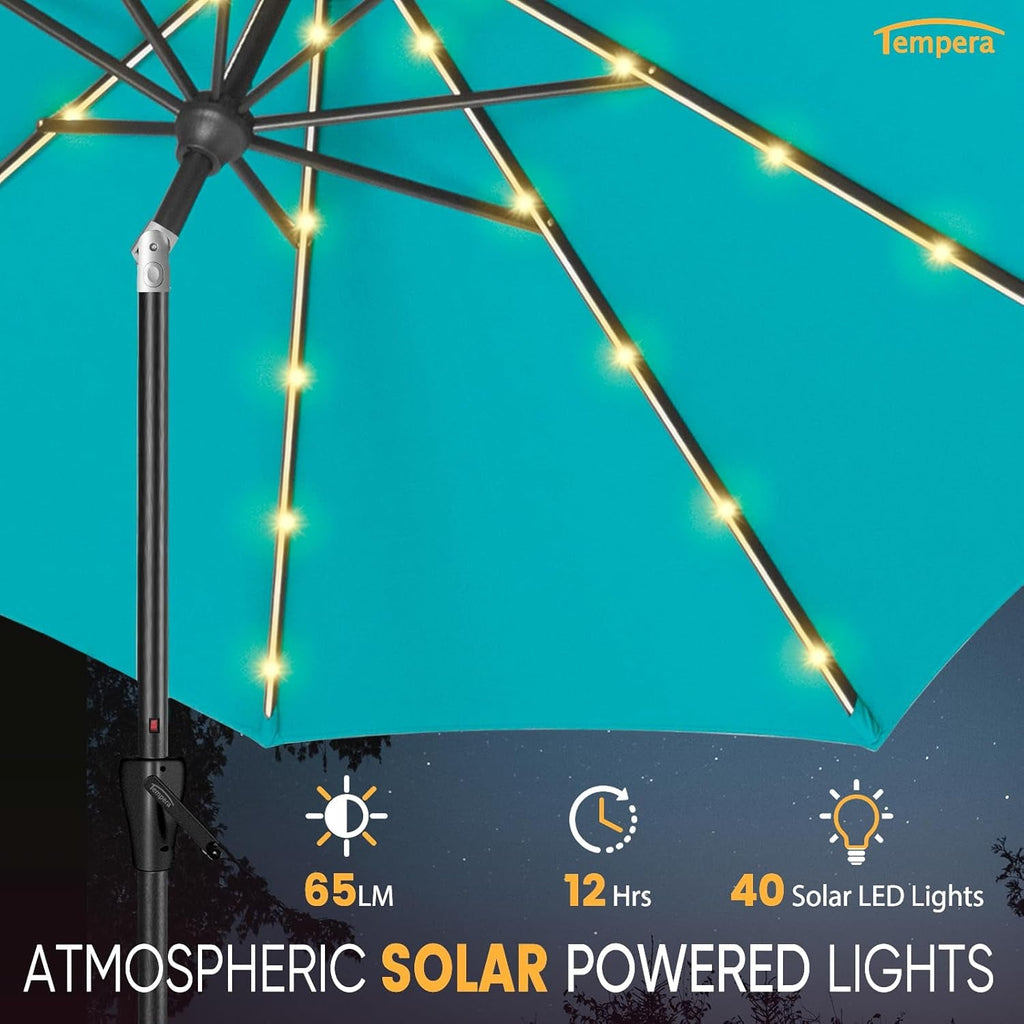 Solar Patio Umbrella Illuminated With Durable LEDs