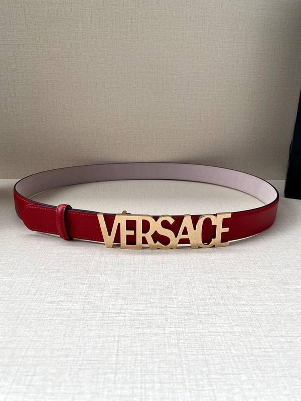 Versace Women's Leather Logo Decorated Buckle Belt Banlieue91