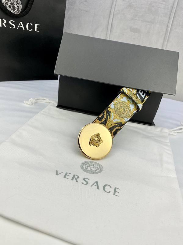 Versace MEDUSA BIGGIE ENAMEL LEATHER BELT Banlieue91