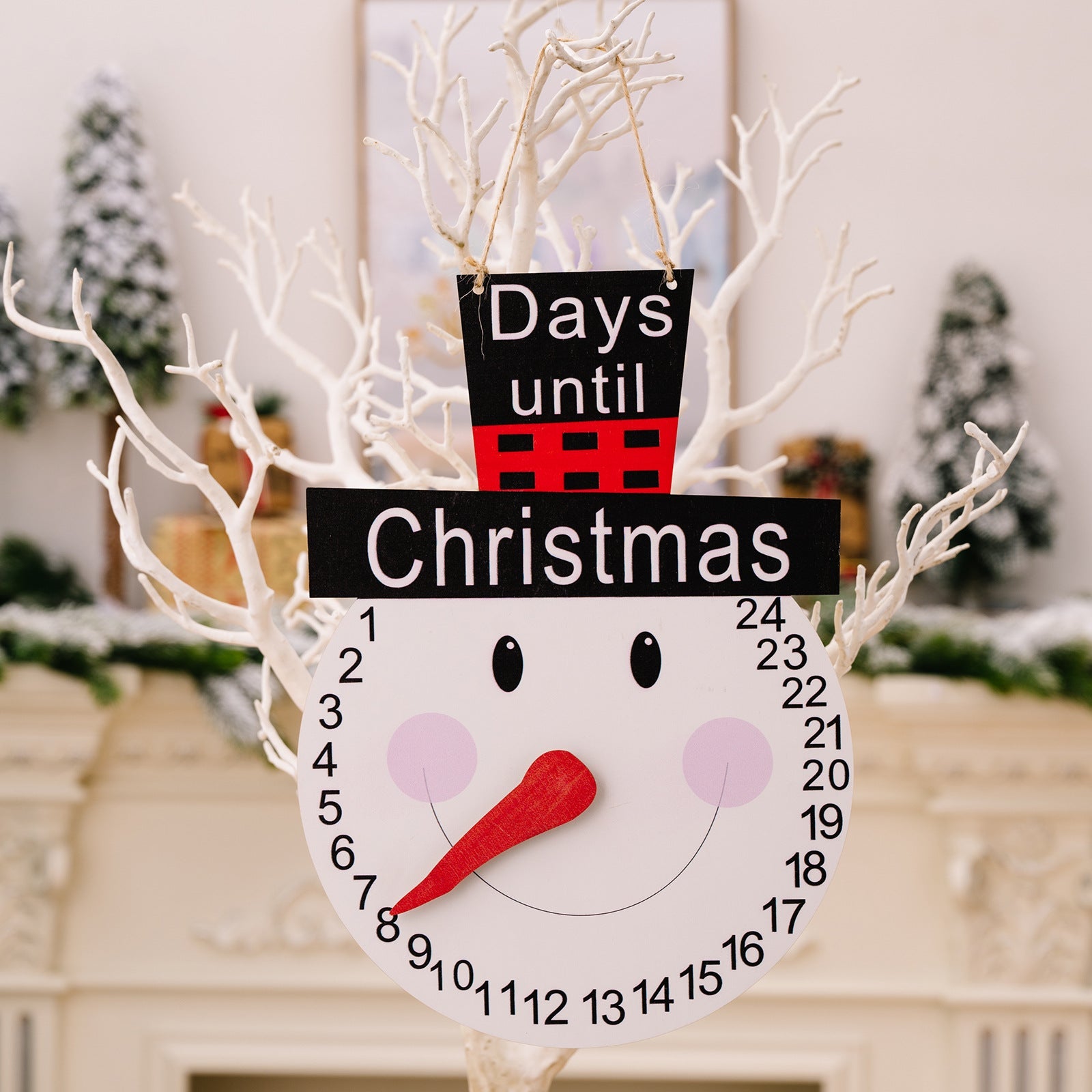 Christmas decorations Christmas plaid hat old man hat snowman pointer wooden calendar V.I.P Digital Presence