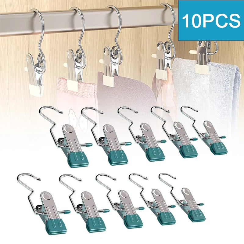 10pcs Stainless Steel Clothespins Laundry Clothes Pegs With Hook Portable Hanging Clothes Clip Wardrobe Clothes Organizer Hanger V.I.P Digital Presence