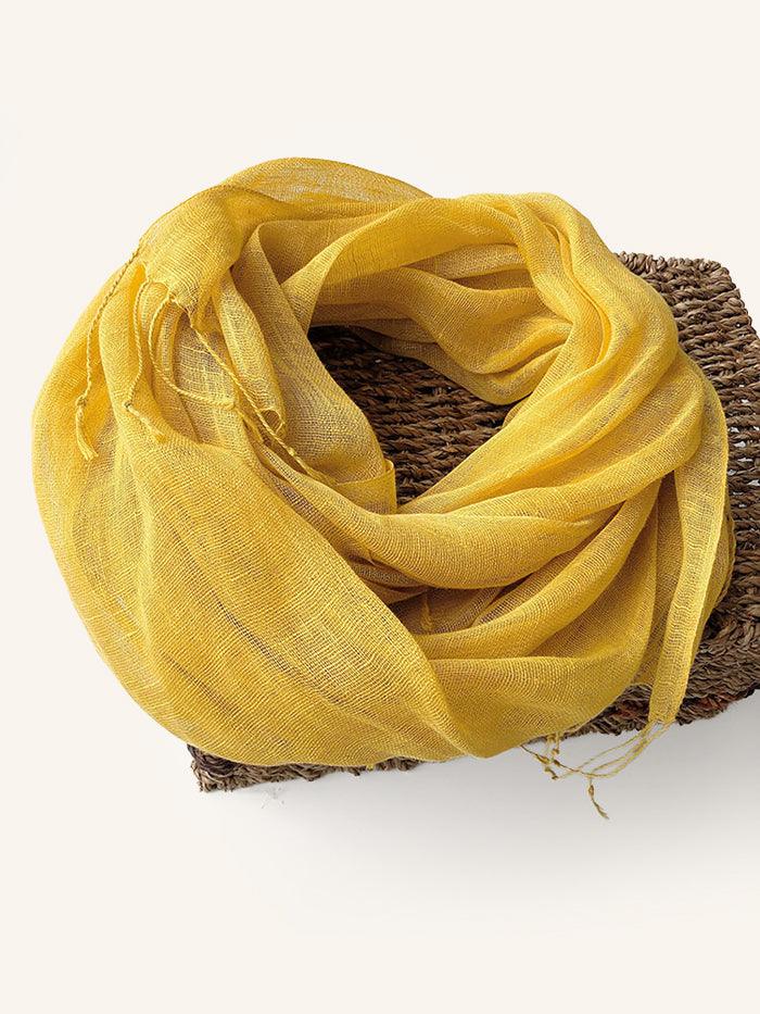 100% Linen Lightweight Solid Color Scarf BIANCA LINTICO
