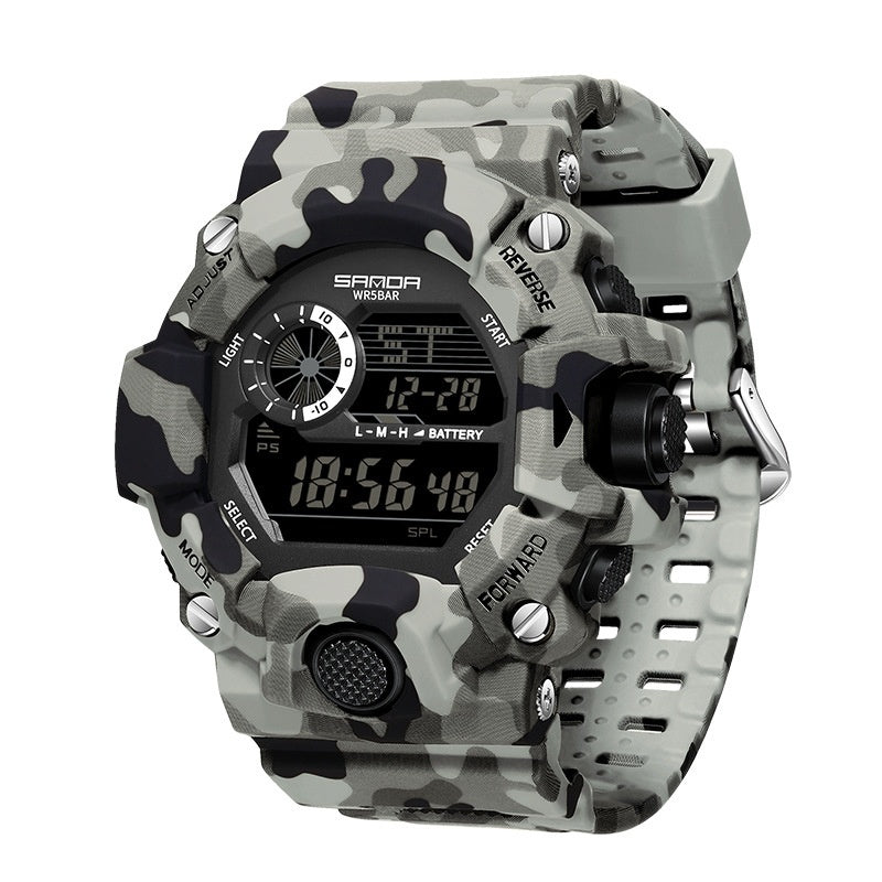 Shock Military Army Mens Watch In Camouflage  Style With LED Digital Back Light With Luminous  Effect Stevvex
