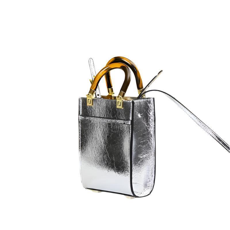 Fendi  Vitello King Plexiglass Logo Embossed Mini Fendi Sunshine Shopper Tote Banlieue91