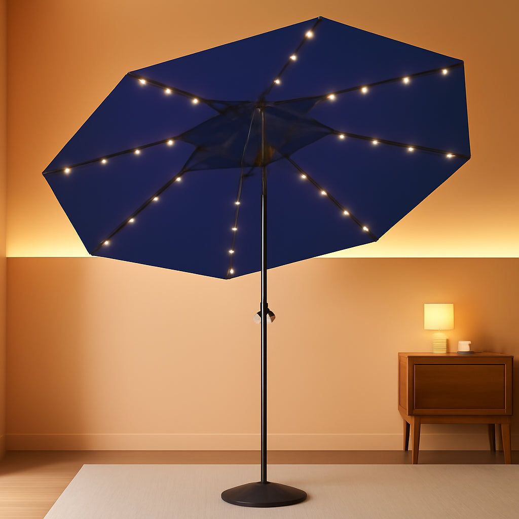 Ten Foot Patio Umbrella With Premium LED Lights UV Guard