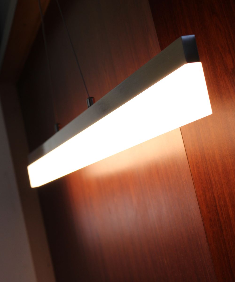 36"W 1-Light Linear Bar Ribbon LED Kitchen Island Light Fixture Brushed Nickel Finish Acrylic Shade LampsUSA