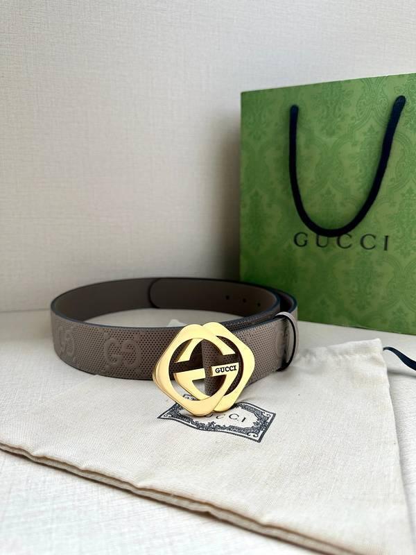 GUCCI Embellished coated-canvas and leather belt 'Dark Grey' Banlieue91