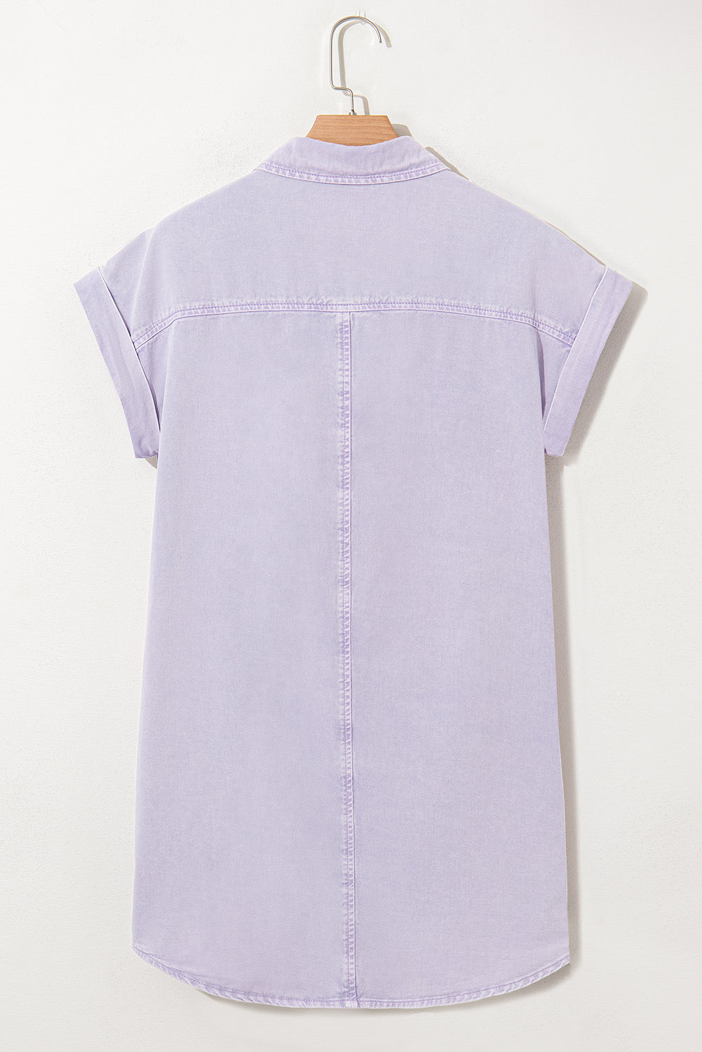 Orchid Petal Double Chest Pocket Denim Shirt Dress