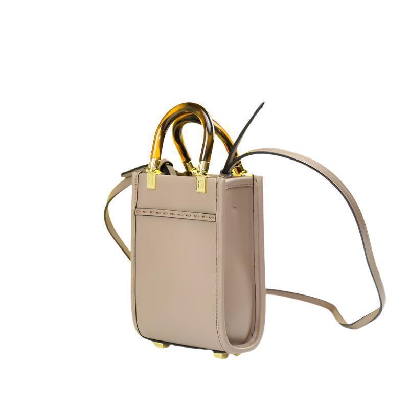 Fendi  Vitello King Plexiglass Logo Embossed Mini Fendi Sunshine Shopper Tote