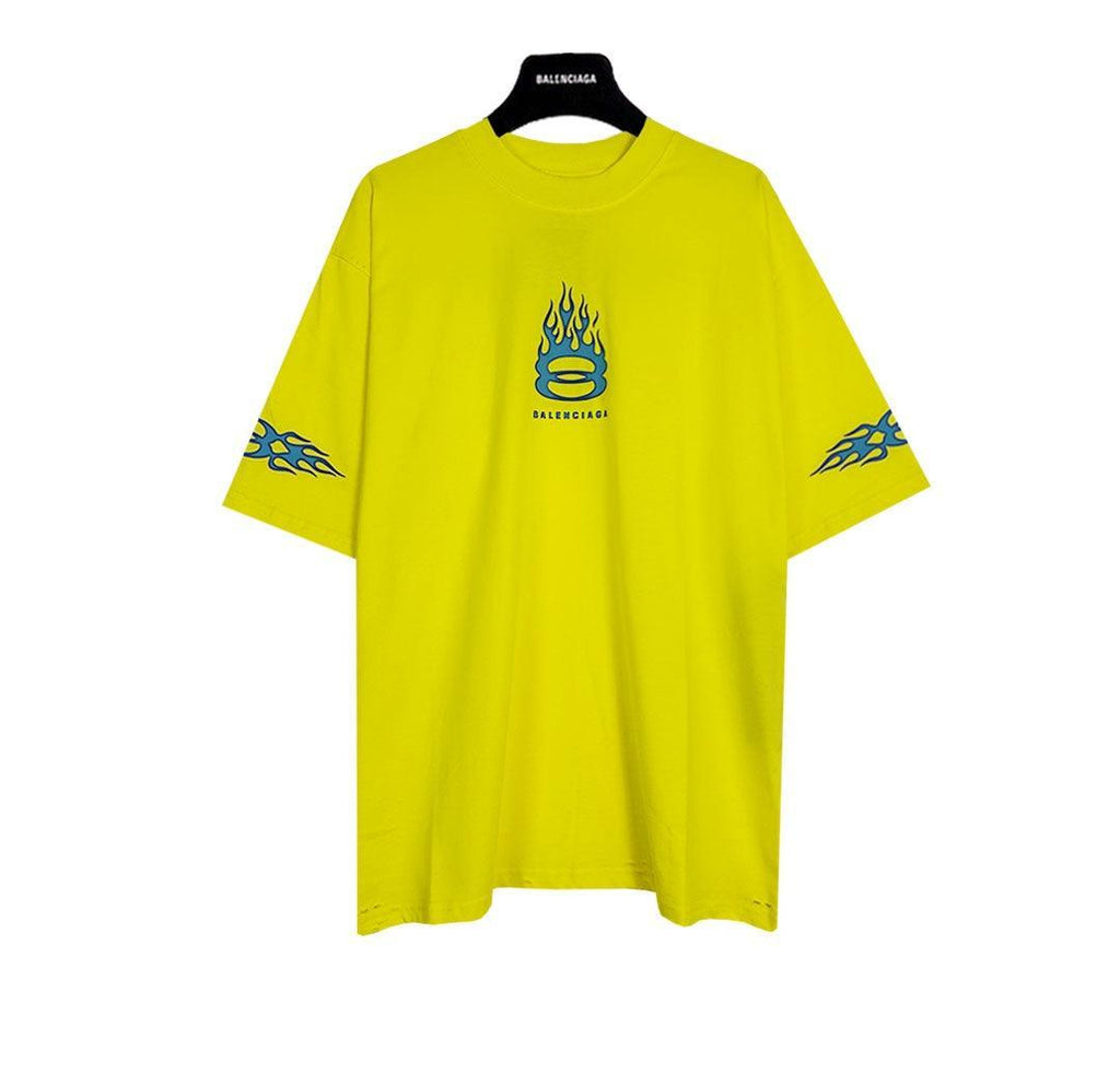 Balenciaga Men's Yellow Burning Unity T-Shirt Banlieue91