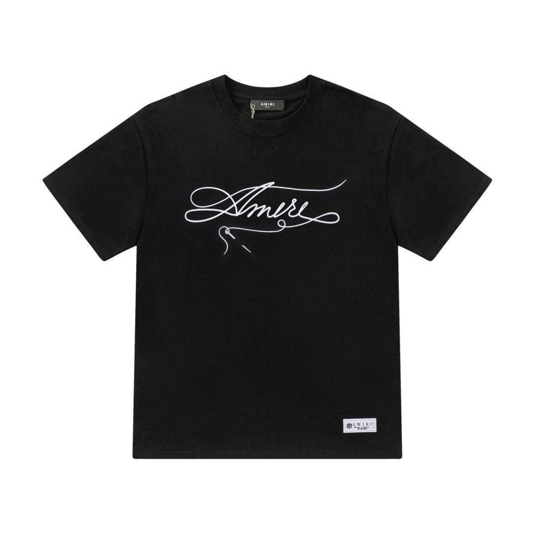 Amiri Black T-Shirt Without Collar Banlieue91